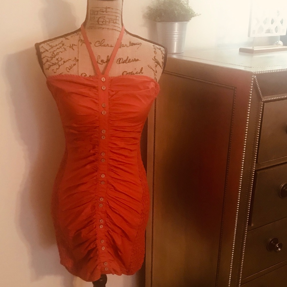 FREE PEOPLE RED RUST HALTER